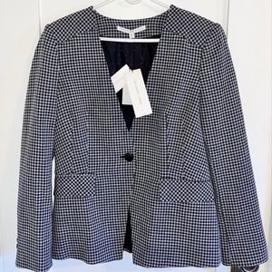 VERONICA BEARD, NWT, UNUSED Dickey Blazer Black/White Checked - Size 10